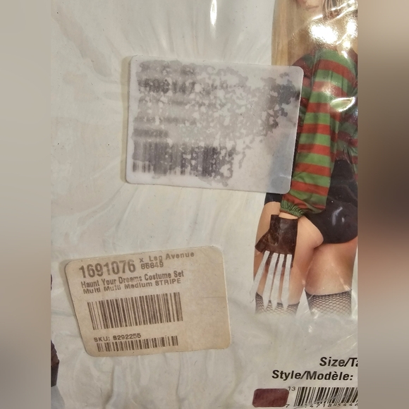 Leg Avenue Dream Killer Size Medium Multicolor Stripes - Picture 4 of 14